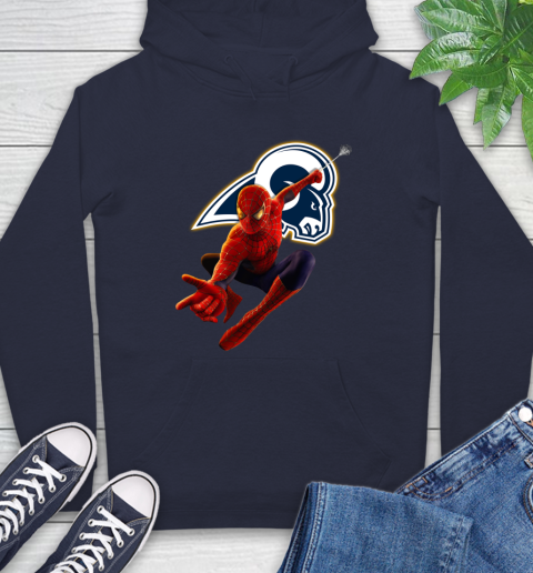 NFL Spider Man Avengers Endgame Football Los Angeles Rams Hoodie 4