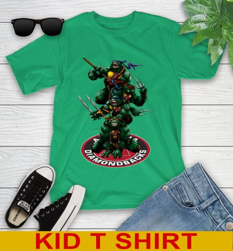 MLB Baseball Arizona Diamondbacks Teenage Mutant Ninja Turtles Shirt Youth T-Shirt 7 MLB Baseball Arizona Diamondbacks Teenage Mutant Ninja Turtles Shirt Youth T-Shirt - Image 7