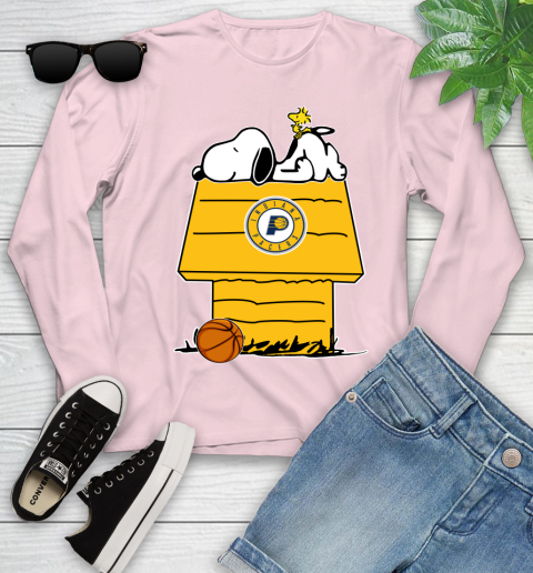 Indiana Pacers NBA Basketball Snoopy Woodstock The Peanuts Movie Youth Long Sleeve 10