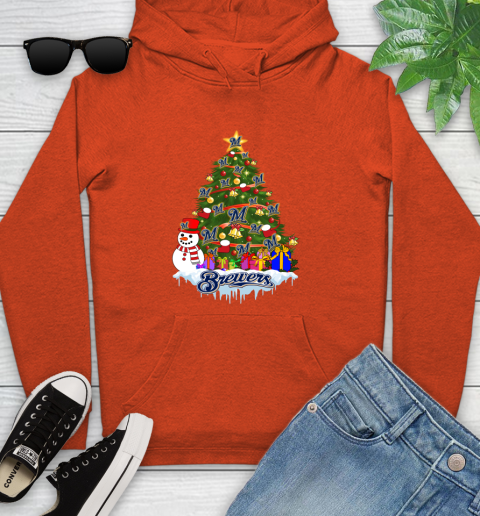 Milwaukee Brewers Merry Christmas MLB Baseball Sports Youth Hoodie 5