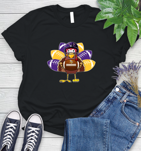 Minnesota Vikings Turkey Thanksgiving Day Women's T-Shirt 2