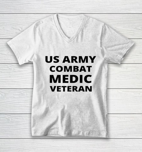 Army Combat Medic Veteran V-Neck T-Shirt
