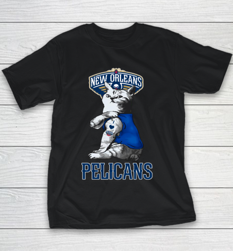 NBA Basketball My Cat Loves New Orleans Pelicans Youth T-Shirt