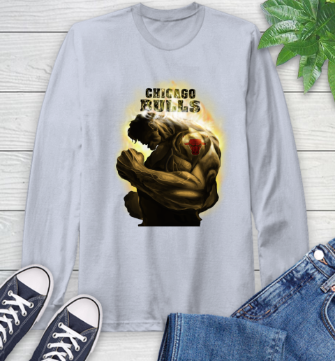 Chicago Bulls NBA Basketball Hulk Marvel Avengers Sports Long Sleeve T-Shirt 6