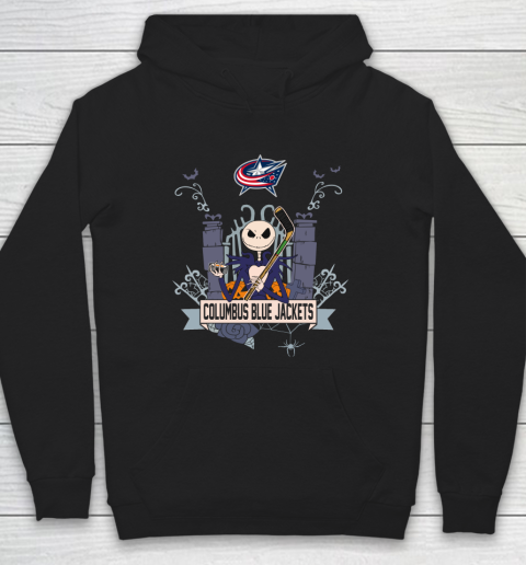 NHL Columbus Blue Jackets Hockey Jack Skellington Halloween Hoodie