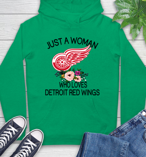 NHL Just A Woman Who Loves Detroit Red Wings Hockey Sports Hoodie 5