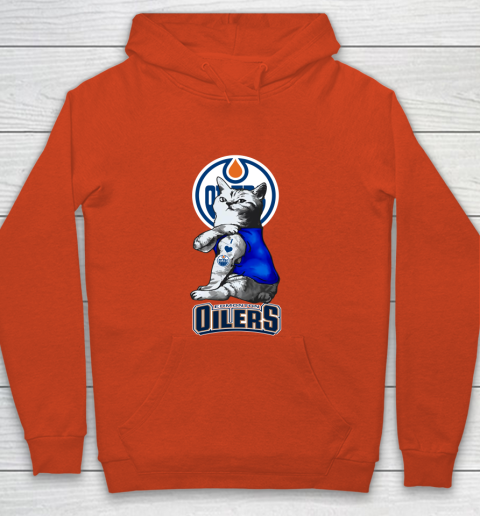 NHL My Cat Loves Edmonton Oilers Hockey Youth Hoodie 3