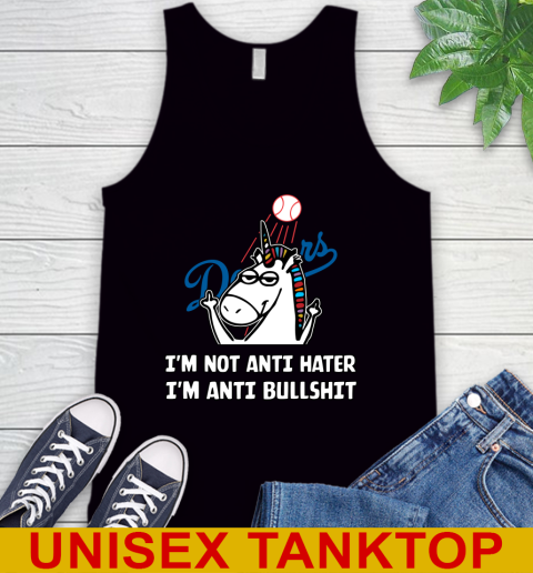 Los Angeles Dodgers MLB Baseball Unicorn I'm Not Anti Hater I'm Anti Bullshit Tank Top 2