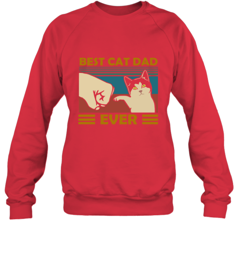5zdk best cat dad ever fist dash with cat vintage sweatshirt 35 front red