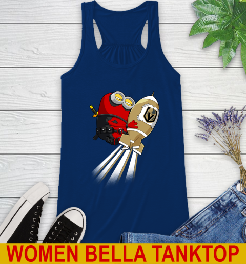NHL Hockey Vegas Golden Knights Deadpool Minion Marvel Shirt Racerback Tank 7
