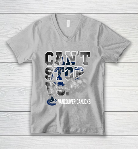 NHL Vancouver Canucks Hockey Can't Stop Vs V-Neck T-Shirt 3