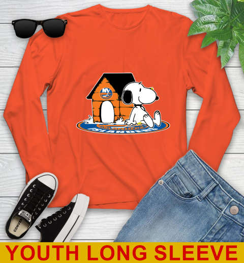 NHL Hockey New York Islanders Snoopy The Peanuts Movie Shirt Youth Long Sleeve 4