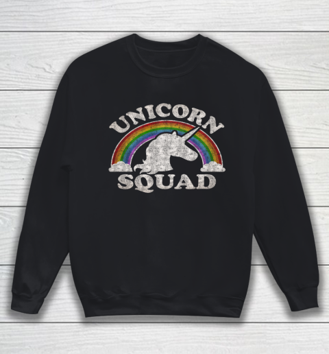 Rainbow Clouds Retro Vintage Style Gift Unicorn Squad Sweatshirt