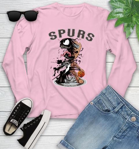 NBA San Antonio Spurs Basketball Venom Groot Guardians Of The Galaxy Youth Long Sleeve 10