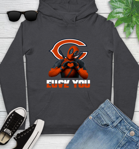 NHL Chicago Bears Deadpool Love You Fuck You Football Sports Youth Hoodie 8
