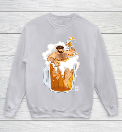 ADAM LIKES A BIG BEER LGBT Gay Pride Youth Sweatshirt 3