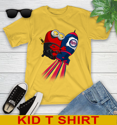 MLB Baseball Minnesota Twins Deadpool Minion Marvel Shirt Youth T-Shirt 9