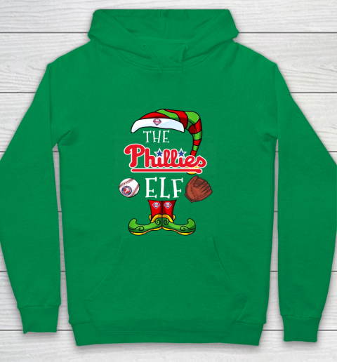 Philadelphia Phillies Christmas ELF Funny MLB Youth Hoodie 4