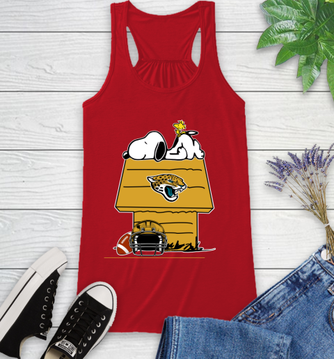 Jacksonville Jaguars NFL Football Snoopy Woodstock The Peanuts Movie Racerback Tank 6