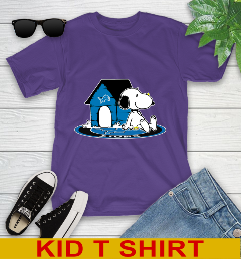NFL Football Detroit Lions Snoopy The Peanuts Movie Shirt Youth T-Shirt 4