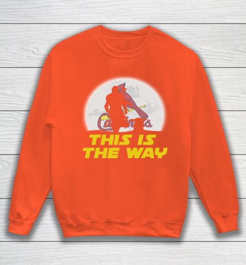 St.Louis Cardinals MLB Baseball Star Wars Yoda And Mandalorian This Is The Way Sweatshirt 3