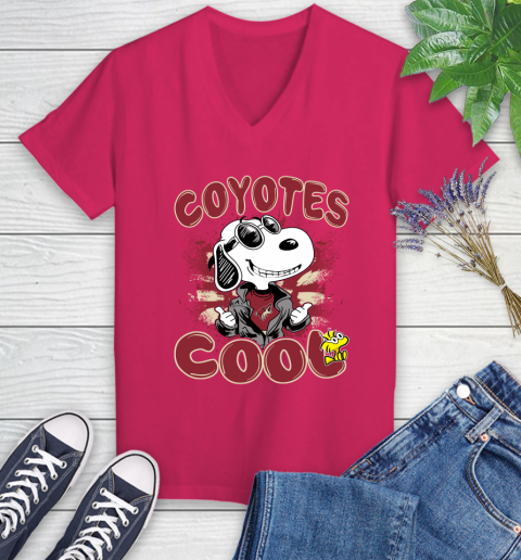 NHL Hockey Arizona Coyotes Cool Snoopy Shirt Women's V-Neck T-Shirt 7