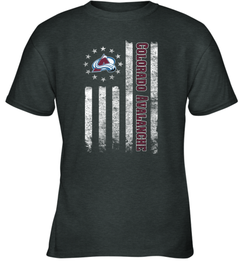 NHL American Flag Hockey Sports Colorado Avalanche Youth T-Shirt 3