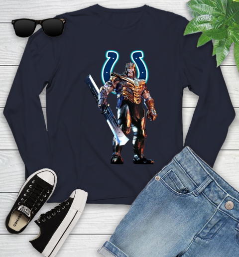 NFL Thanos Gauntlet Avengers Endgame Football Indianapolis Colts Youth Long Sleeve 3