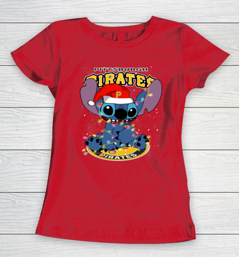 Pittsburgh Pirates MLB noel stitch Baseball Christmas Women's T-Shirt 7