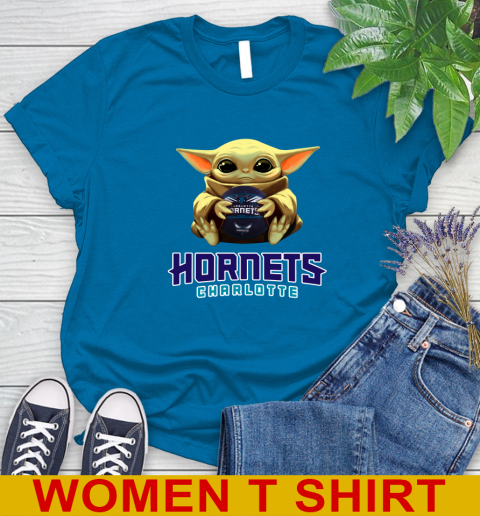 NBA Basketball Charlotte Hornets Star Wars Baby Yoda Shirt 95