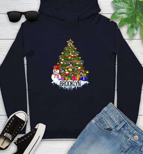 Brooklyn Nets Merry Christmas NBA Basketball Sports Youth Hoodie 4