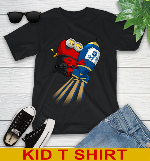 MLB Baseball Kansas City Royals Deadpool Minion Marvel Shirt Youth T-Shirt