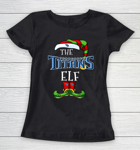 Tennessee Titans Christmas ELF Funny NFL Women's T-Shirt
