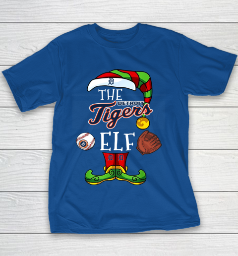 Detroit Tigers Christmas ELF Funny MLB Youth T-Shirt 6