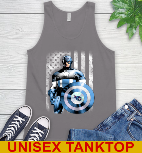 Tennessee Titans NFL Football Captain America Marvel Avengers American Flag Shirt Tank Top 6