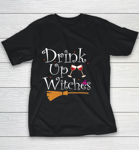DRINK UP WITCHES Funny Drinking Wine Halloween Costume Youth T-Shirt