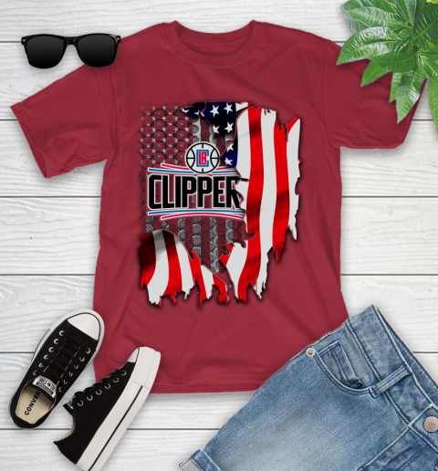 Los Angeles Clippers NBA Basketball American Flag Youth T-Shirt 14