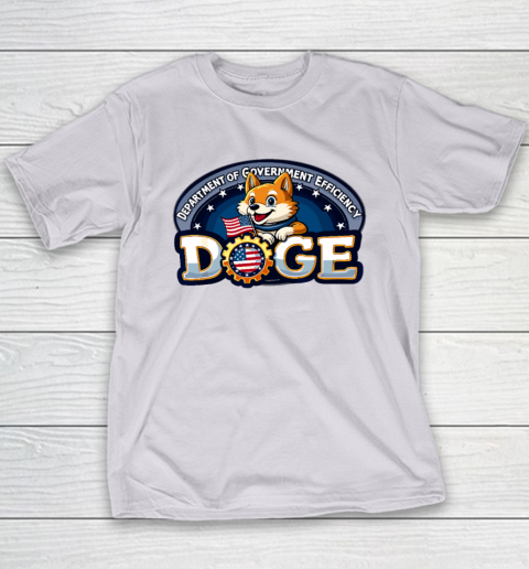 Funny DOGE Crypto Meme Department of Government Efficiency Youth T-Shirt 3