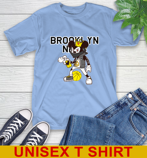 Brooklyn Nets NBA Basketball Mickey Peace Sign Sports T-Shirt - Image 12