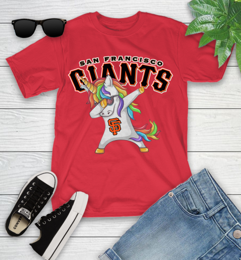 San Francisco Giants MLB Baseball Funny Unicorn Dabbing Sports Youth T-Shirt 10