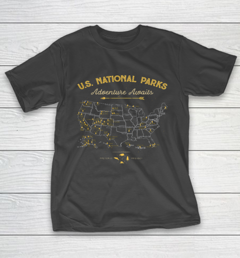 National Parks T shirt Map Camping Hiking T-Shirt