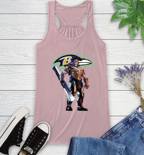 NFL Thanos Gauntlet Avengers Endgame Football Baltimore Ravens Racerback Tank 11
