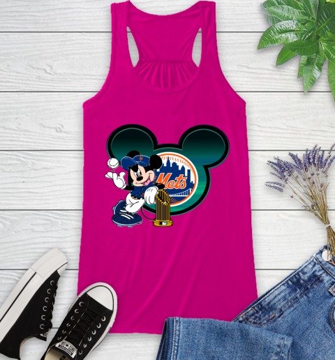 MLB New York Mets The Commissioner's Trophy Mickey Mouse Disney Racerback Tank 8