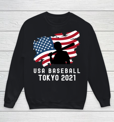 USA Team America Flag Baseball Tokyo 2021 Team Summer Sport Games Youth Sweatshirt