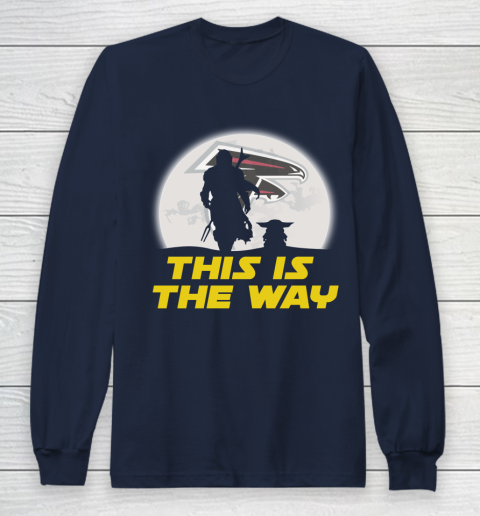 Atlanta Falcons NFL Football Star Wars Yoda And Mandalorian This Is The Way Long Sleeve T-Shirt 2