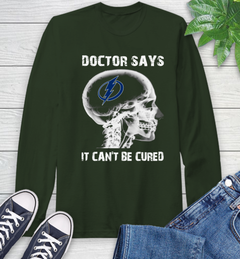 NHL Tampa Bay Lightning Hockey Skull It Can't Be Cured Shirt Long Sleeve T-Shirt 6
