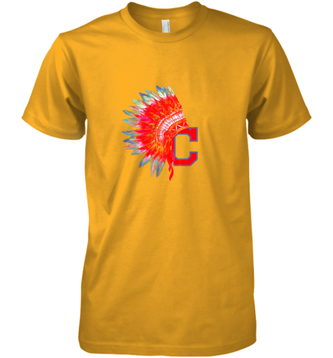 tnec new cleveland hometown indian tribe vintage for baseball fans awesome premium guys tee 5 front gold