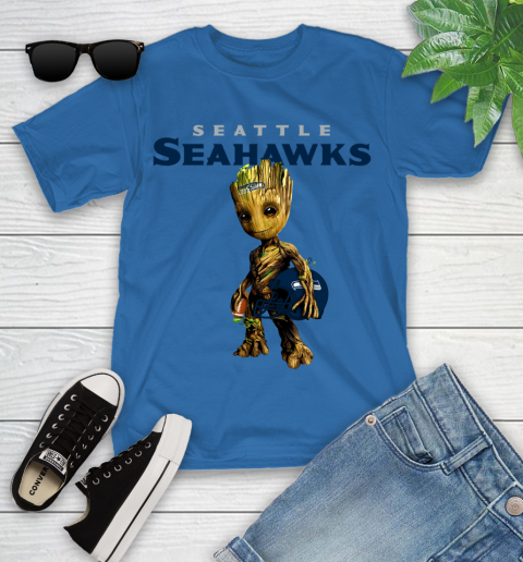 Seattle Seahawks NFL Football Groot Marvel Guardians Of The Galaxy Youth T-Shirt 9