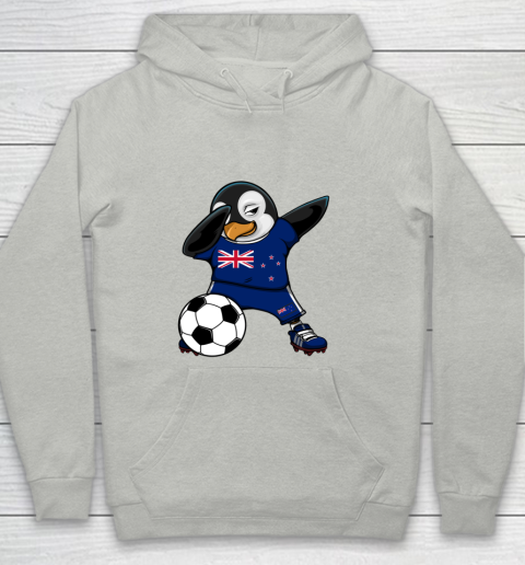Dabbing Penguin New Zealand Soccer Fan Jersey Football Lover Youth Hoodie