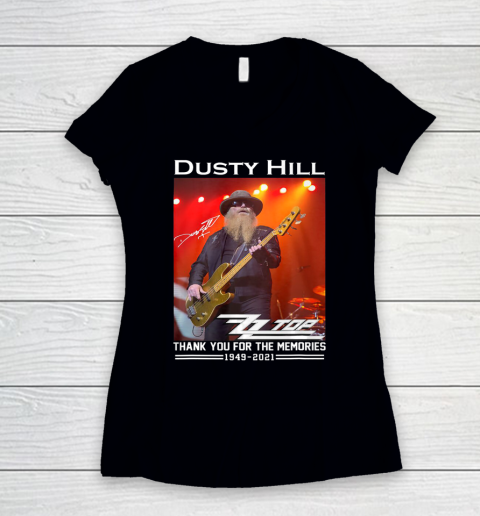 Dusty Hill Thank You For Memories Women's V-Neck T-Shirt
